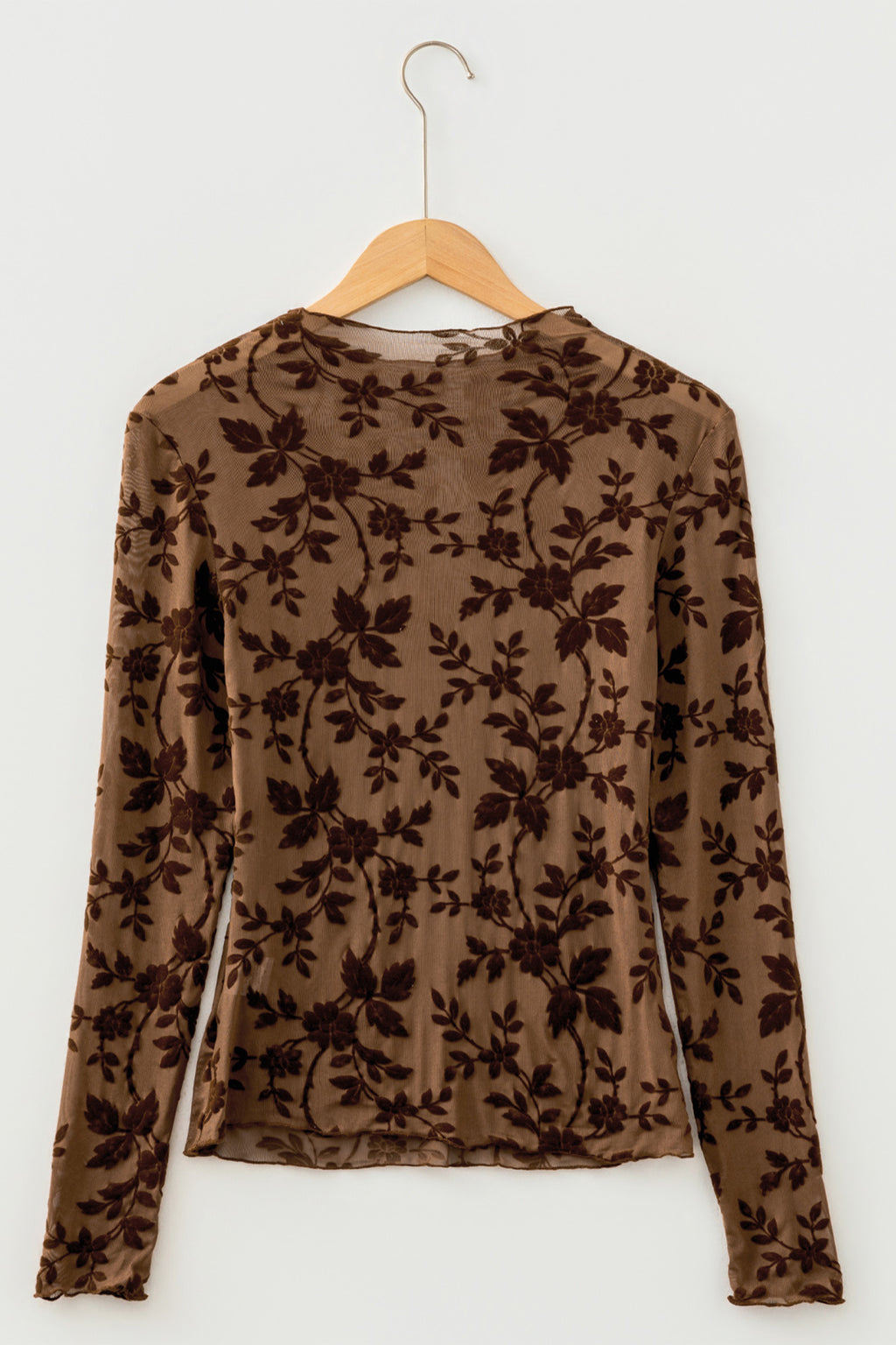 Women’s Floral Print Long Sleeve Mock Neck Top
