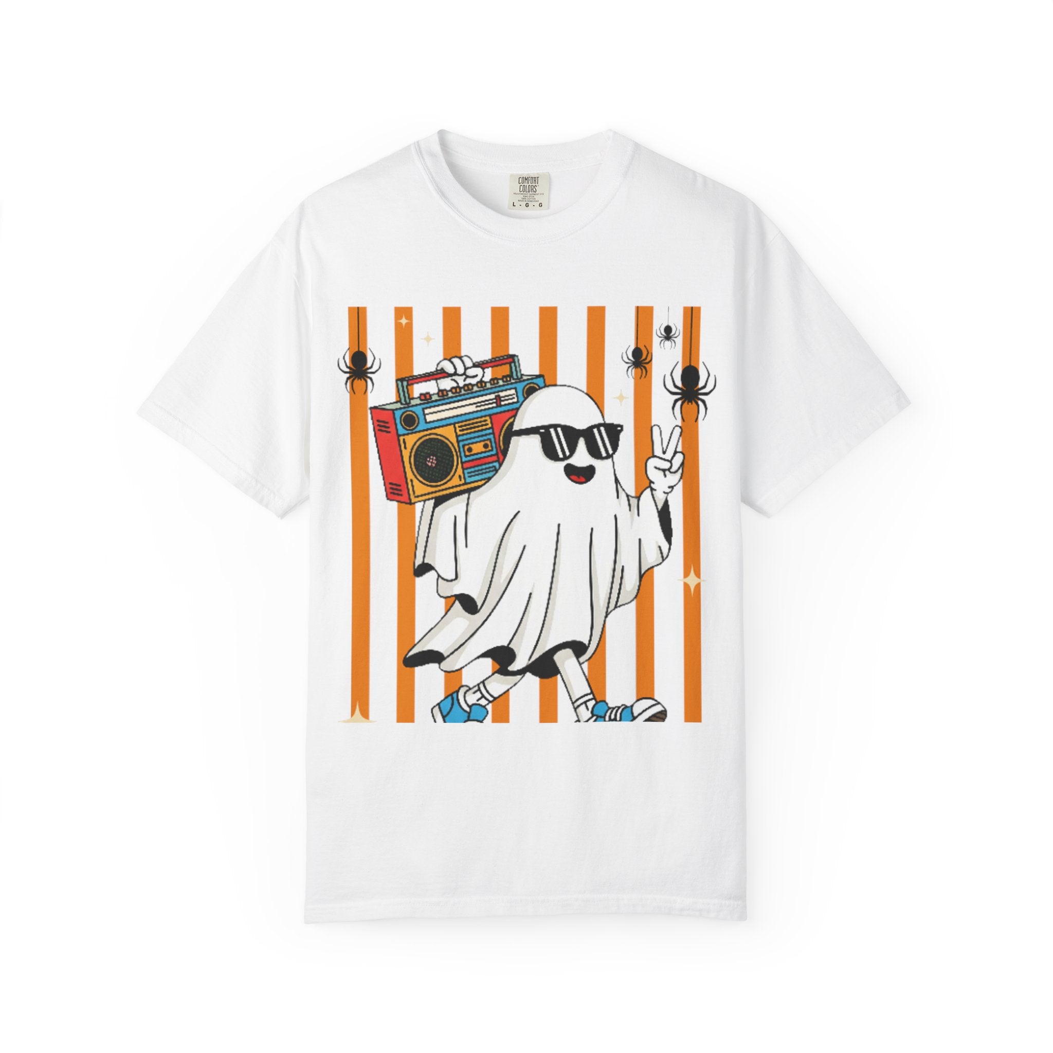 Ghost Boombox T-Shirt — Retro ghost