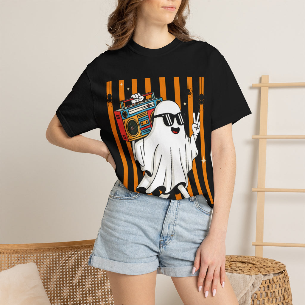 Ghost Boombox T-Shirt — Retro ghost