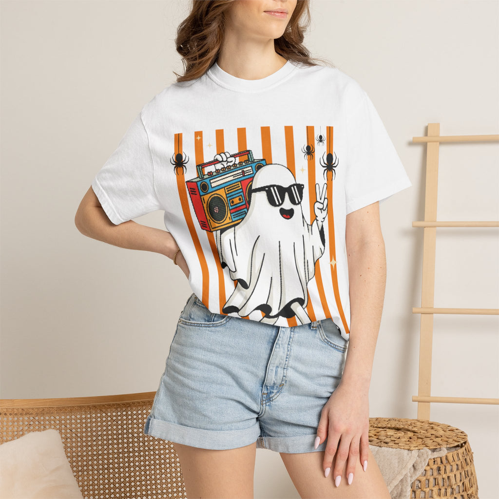 Ghost Boombox T-Shirt — Retro ghost