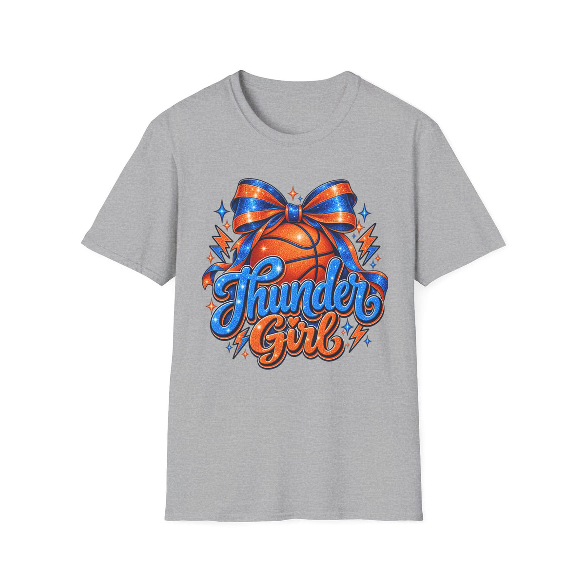 Thunder Girl Basketball Bow T-Shirt