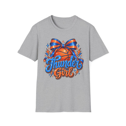 Thunder Girl Basketball Bow T-Shirt