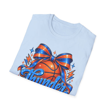 Thunder Girl Basketball Bow T-Shirt