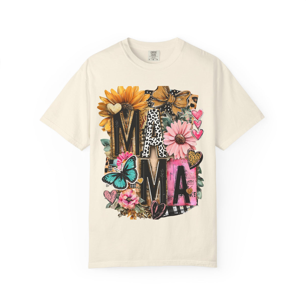 Mama Floral Tee — 'MAMA' Leopard, Sunflower & Butterfly Mom Shirt