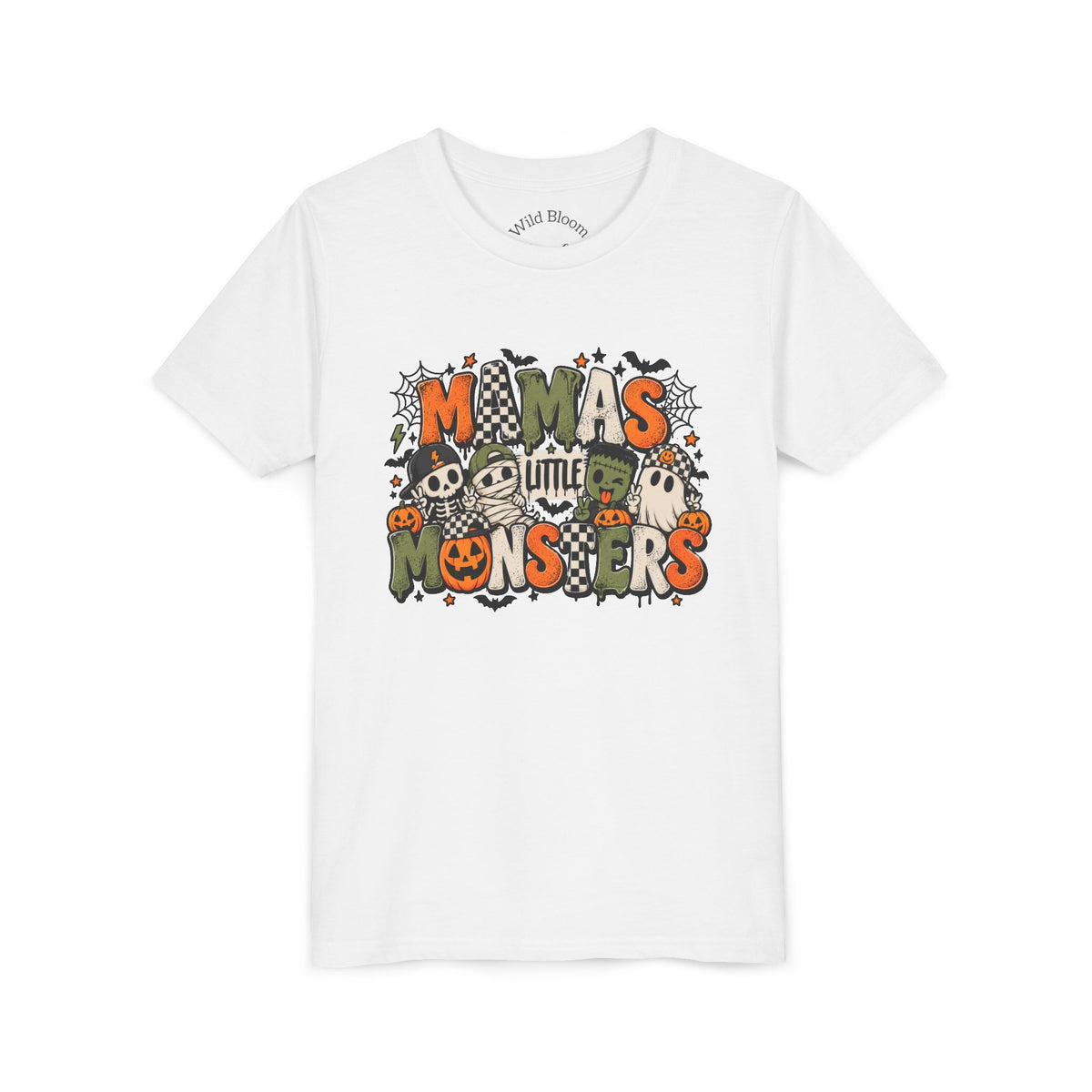 Youth Tee — "Mama's Little Monsters" Halloween Kids T-Shirt