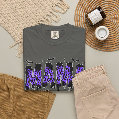 Halloween Bat Graphic T-Shirt – Purple Gothic Spooky Design