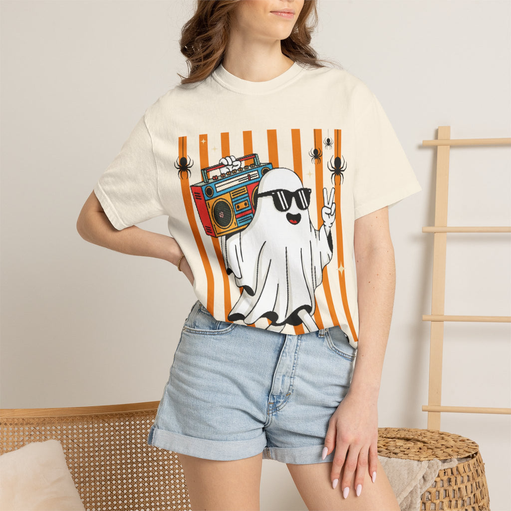 Ghost Boombox T-Shirt — Retro ghost