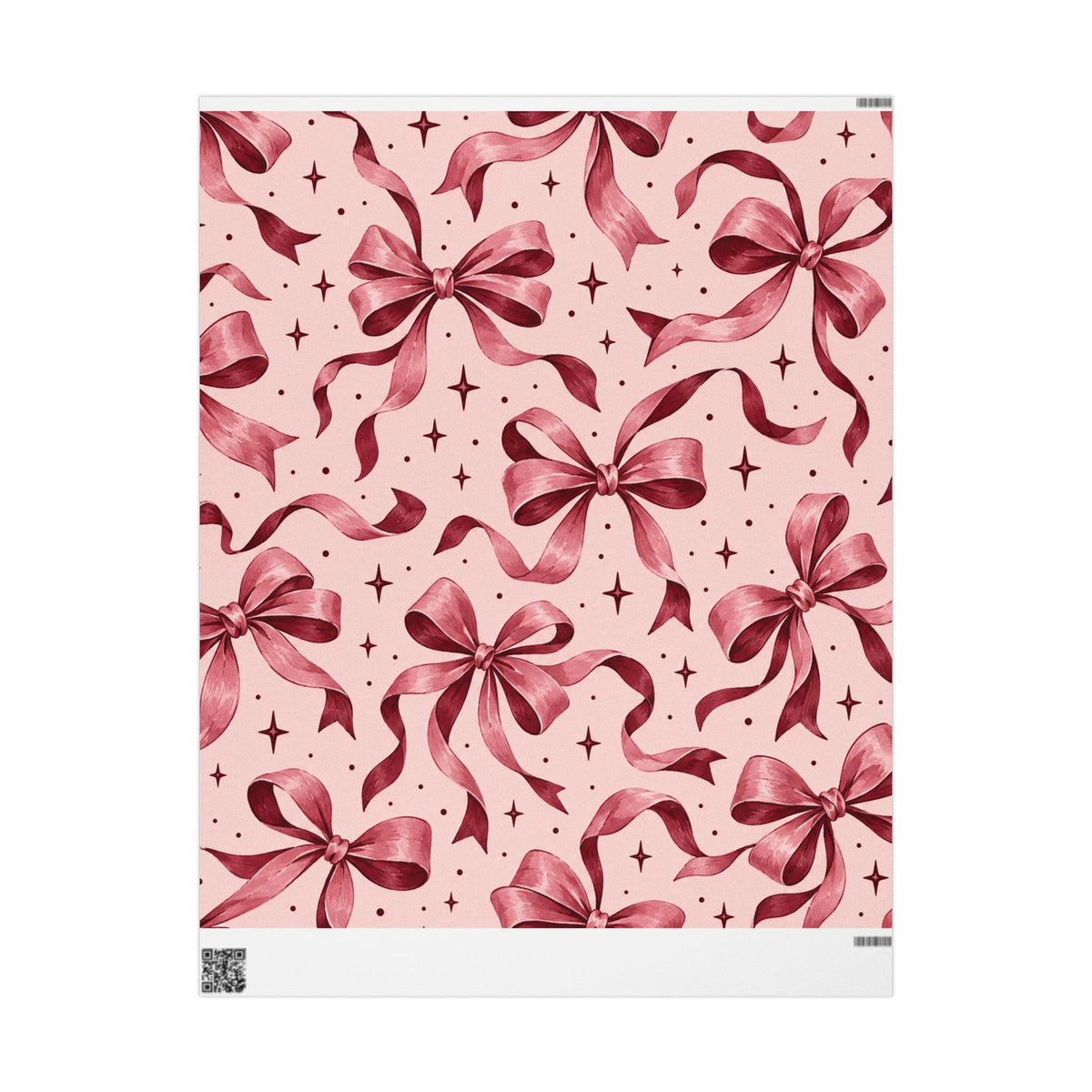 Pink Bow Wrapping Paper – Elegant Gift Wrap for Birthdays, Bridal Showers & Holidays
