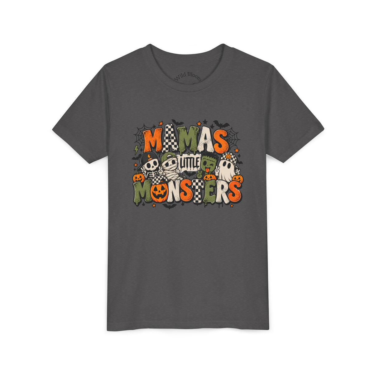 Youth Tee — "Mama's Little Monsters" Halloween Kids T-Shirt