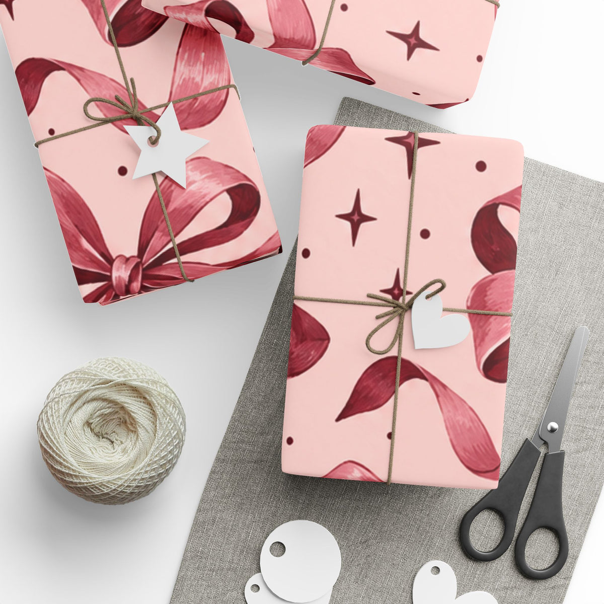 Pink Bow Wrapping Paper – Elegant Gift Wrap for Birthdays, Bridal Showers & Holidays