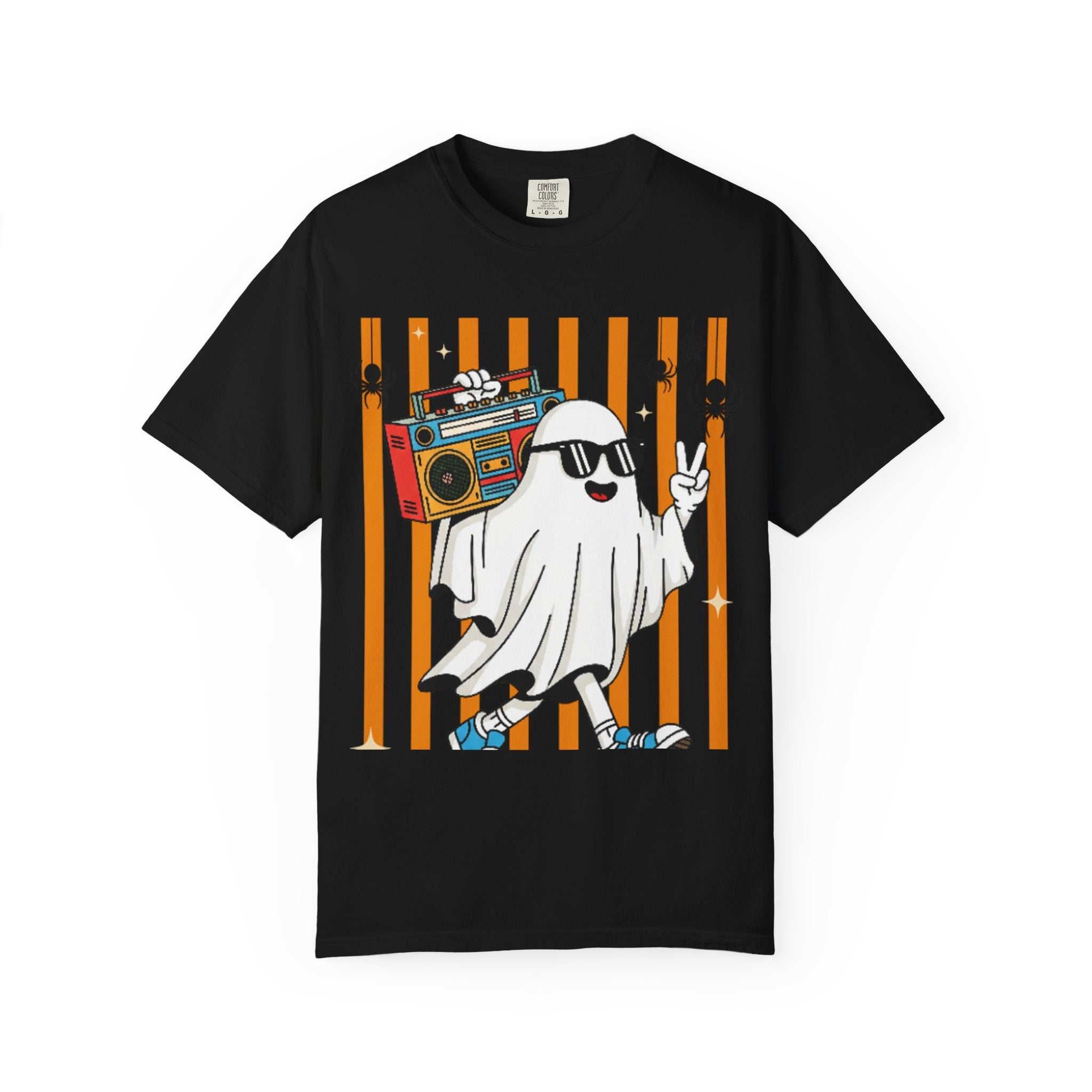 Ghost Boombox T-Shirt — Retro ghost