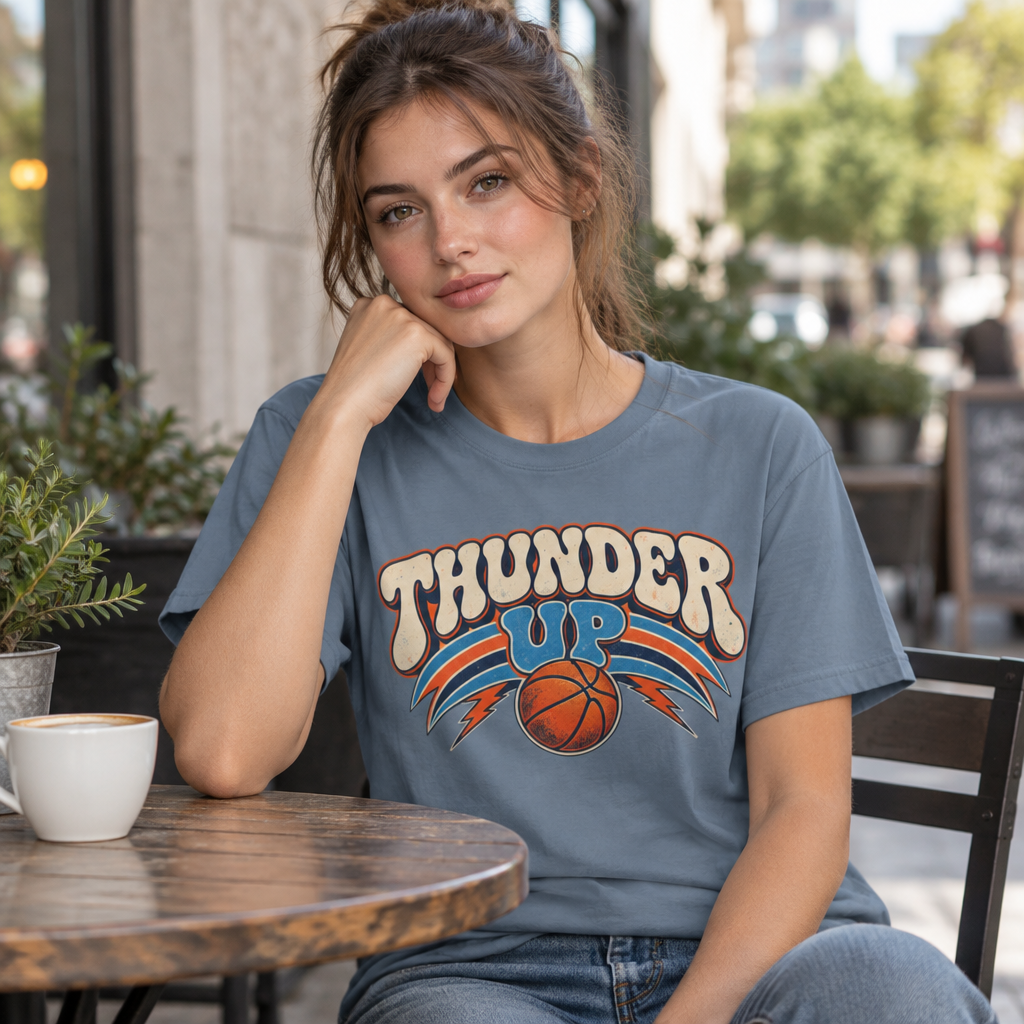 Thunder Up Electric Basketball Graphic T-Shirt