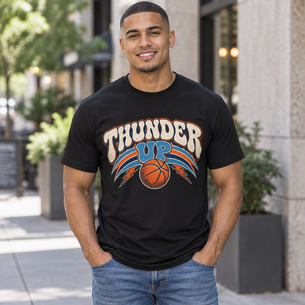 Thunder Up Electric Basketball Graphic T-Shirt