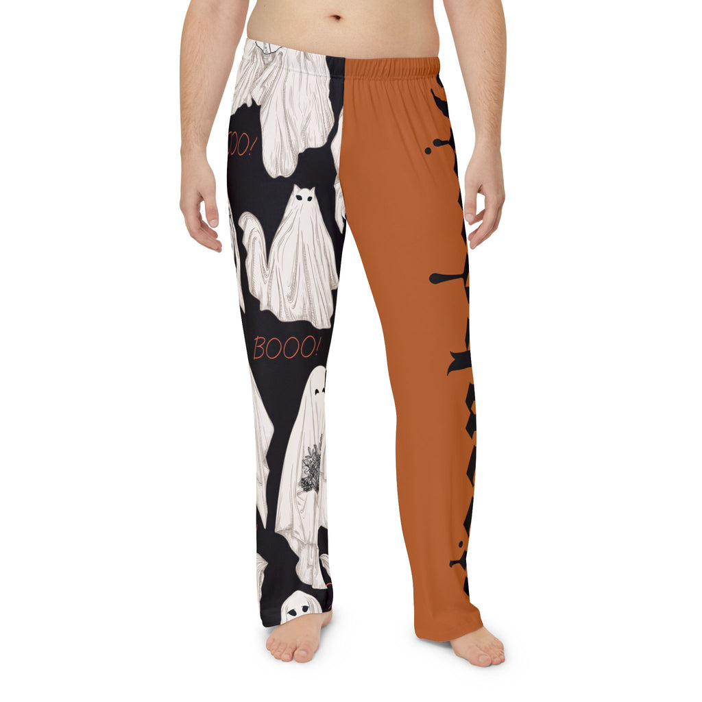 Halloween Ghost Pajama Pants — 'Boo!' Printed Men’s Lounge Pants