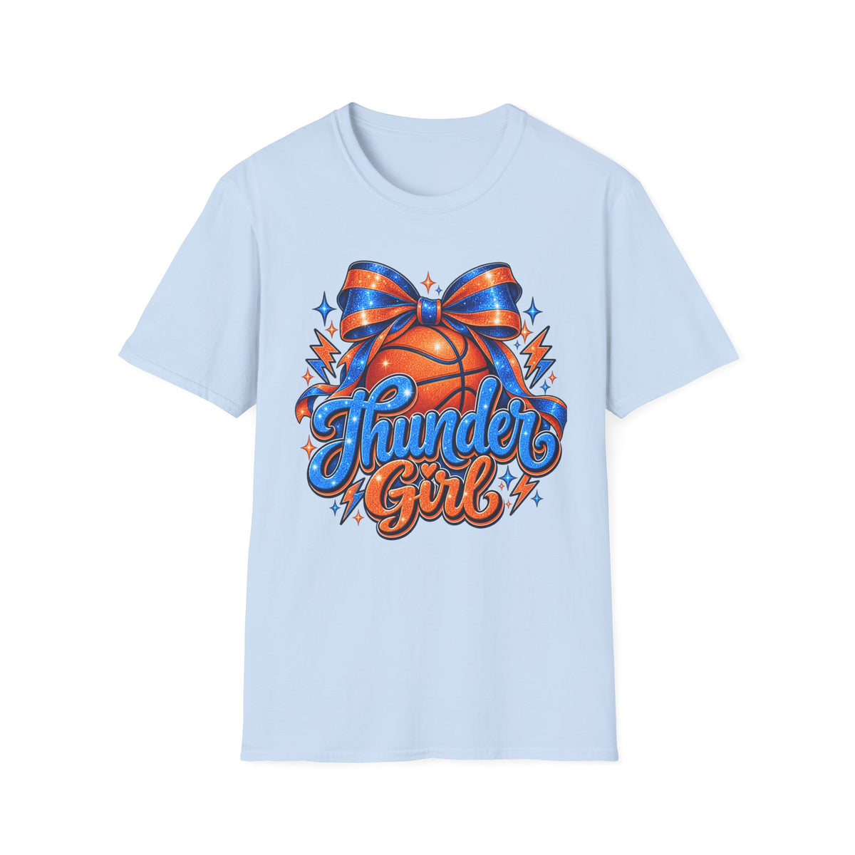 Thunder Girl Basketball Bow T-Shirt