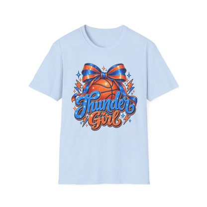 Thunder Girl Basketball Bow T-Shirt