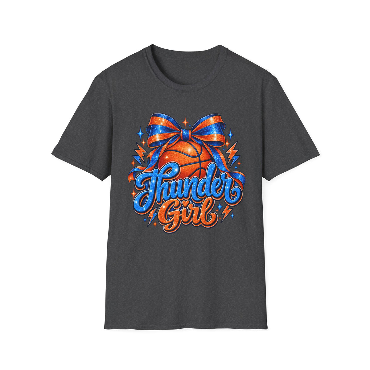 Thunder Girl Basketball Bow T-Shirt
