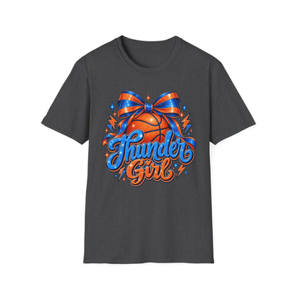 Thunder Girl Basketball Bow T-Shirt