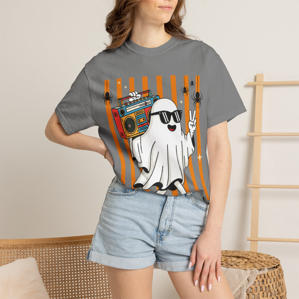 Ghost Boombox T-Shirt — Retro ghost