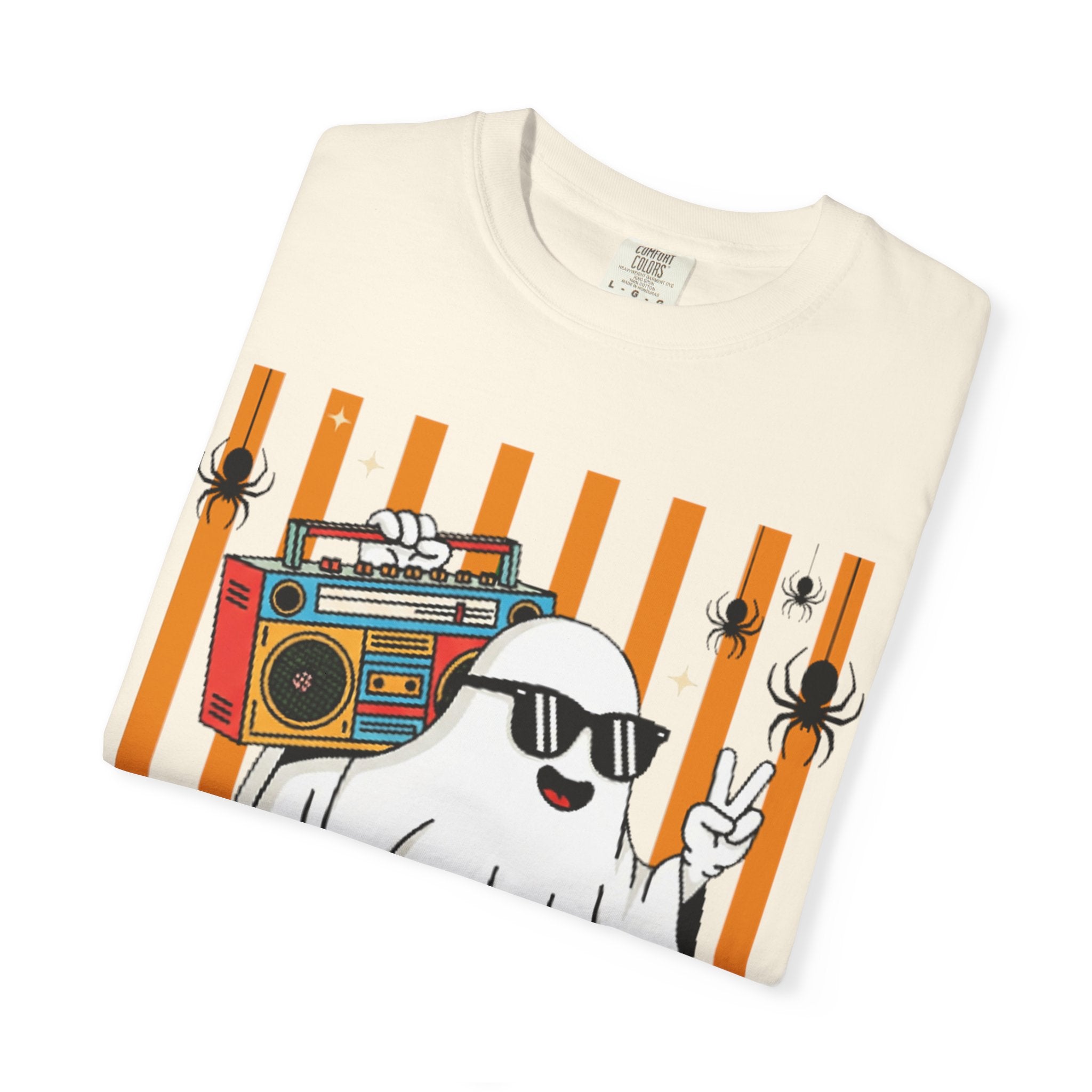 Ghost Boombox T-Shirt — Retro ghost