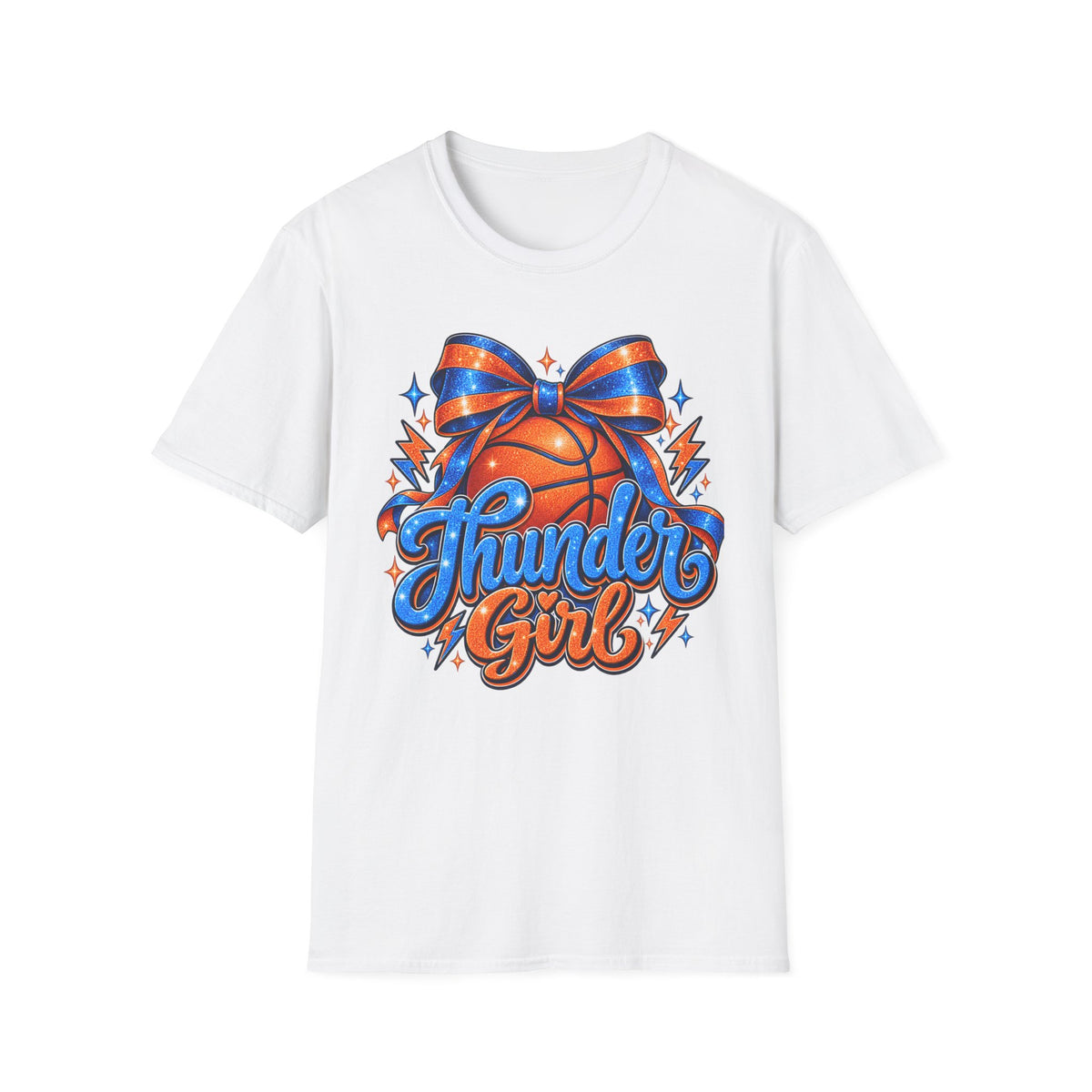 Thunder Girl Basketball Bow T-Shirt