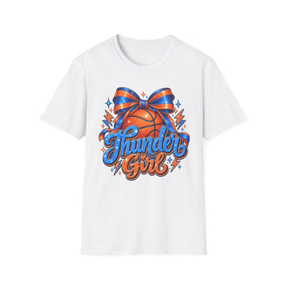 Thunder Girl Basketball Bow T-Shirt