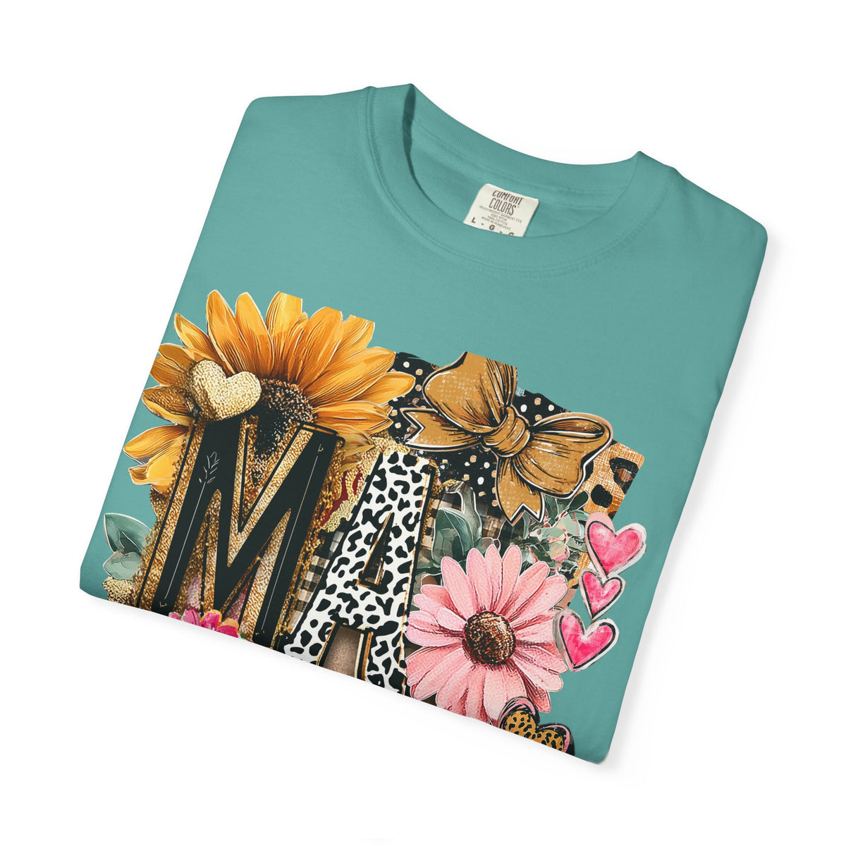 Mama Floral Tee — 'MAMA' Leopard, Sunflower & Butterfly Mom Shirt
