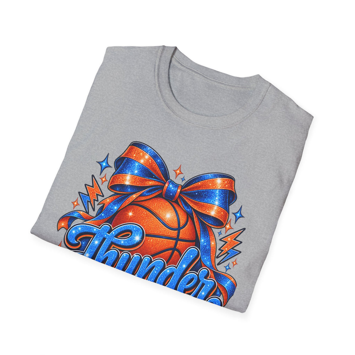 Thunder Girl Basketball Bow T-Shirt