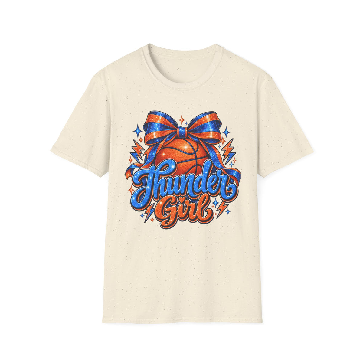 Thunder Girl Basketball Bow T-Shirt