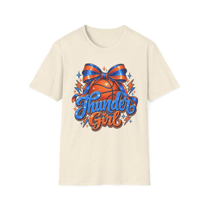 Thunder Girl Basketball Bow T-Shirt