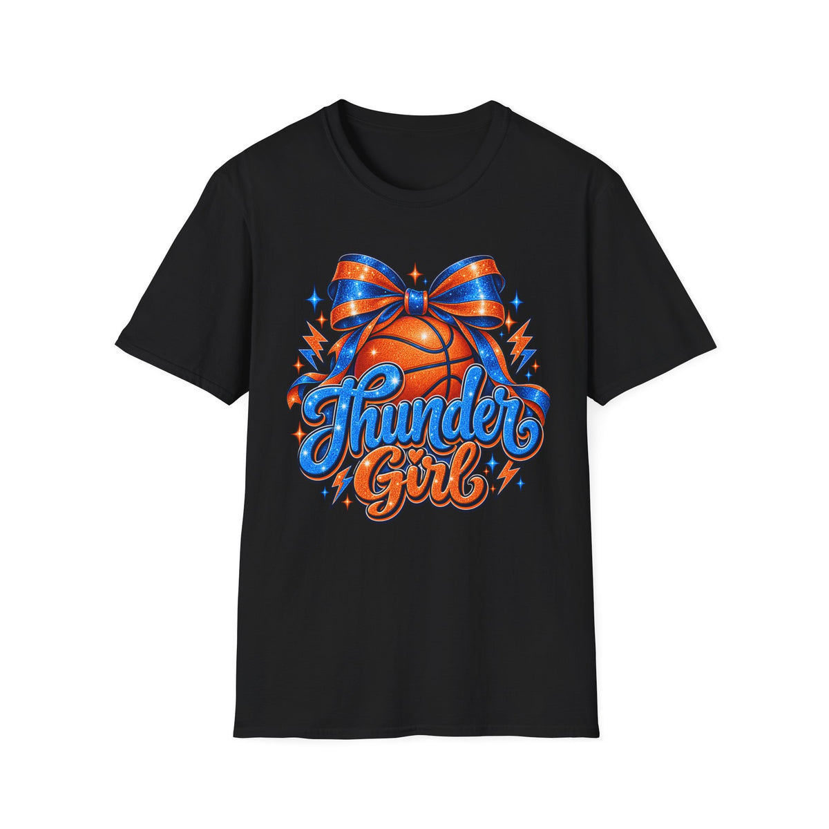 Thunder Girl Basketball Bow T-Shirt