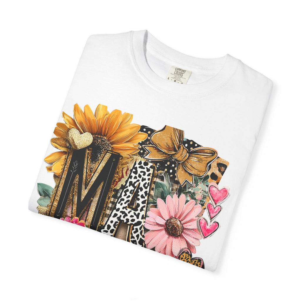 Mama Floral Tee — 'MAMA' Leopard, Sunflower & Butterfly Mom Shirt