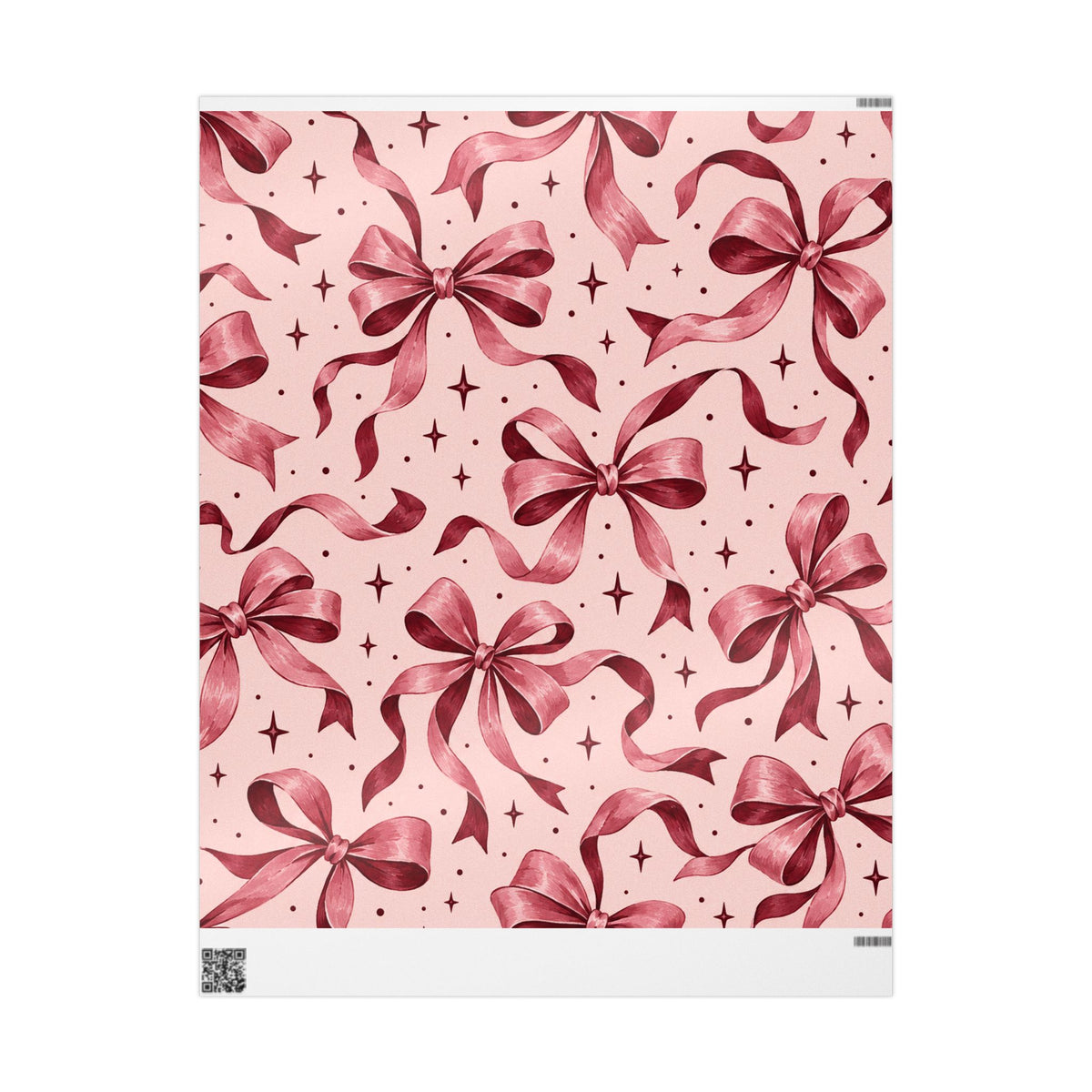 Pink Bow Wrapping Paper – Elegant Gift Wrap for Birthdays, Bridal Showers & Holidays