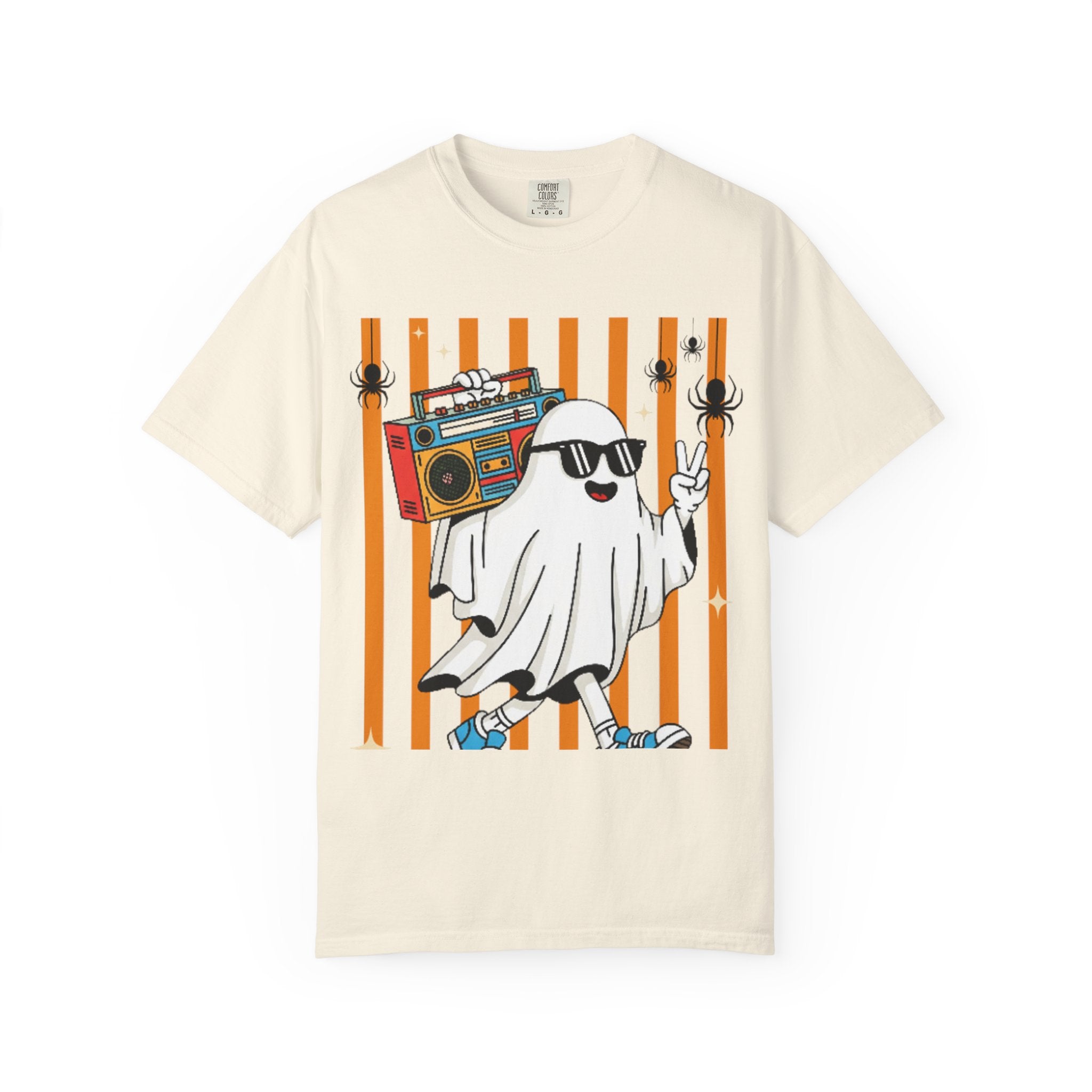 Ghost Boombox T-Shirt — Retro ghost