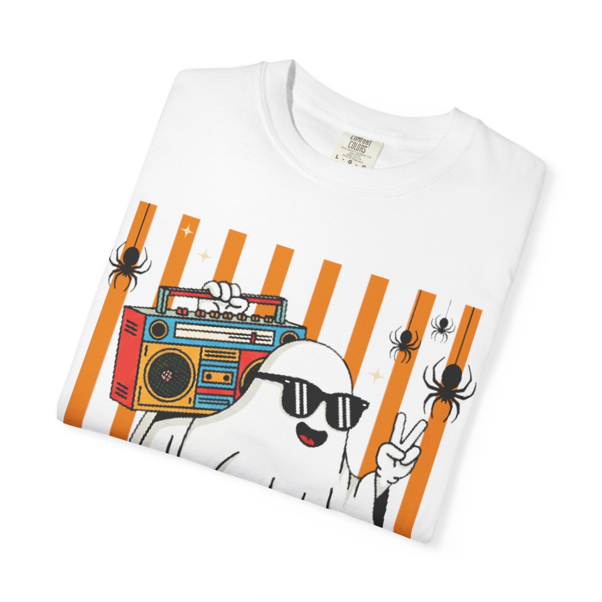 Ghost Boombox T-Shirt — Retro ghost
