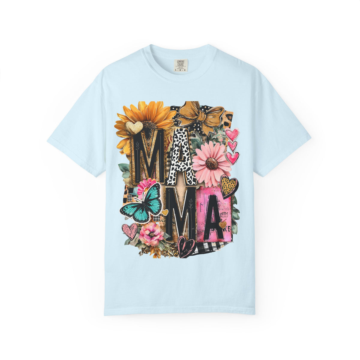 Mama Floral Tee — 'MAMA' Leopard, Sunflower & Butterfly Mom Shirt