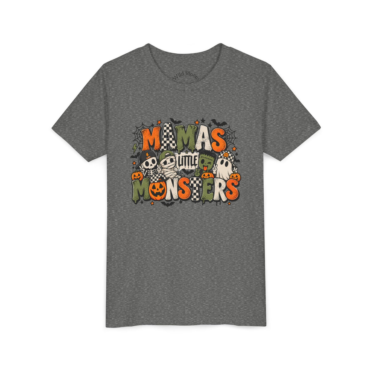 Youth Tee — "Mama's Little Monsters" Halloween Kids T-Shirt