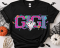Gigi’s Boo Crew Tee - Groovy Floral Ghost Shirt