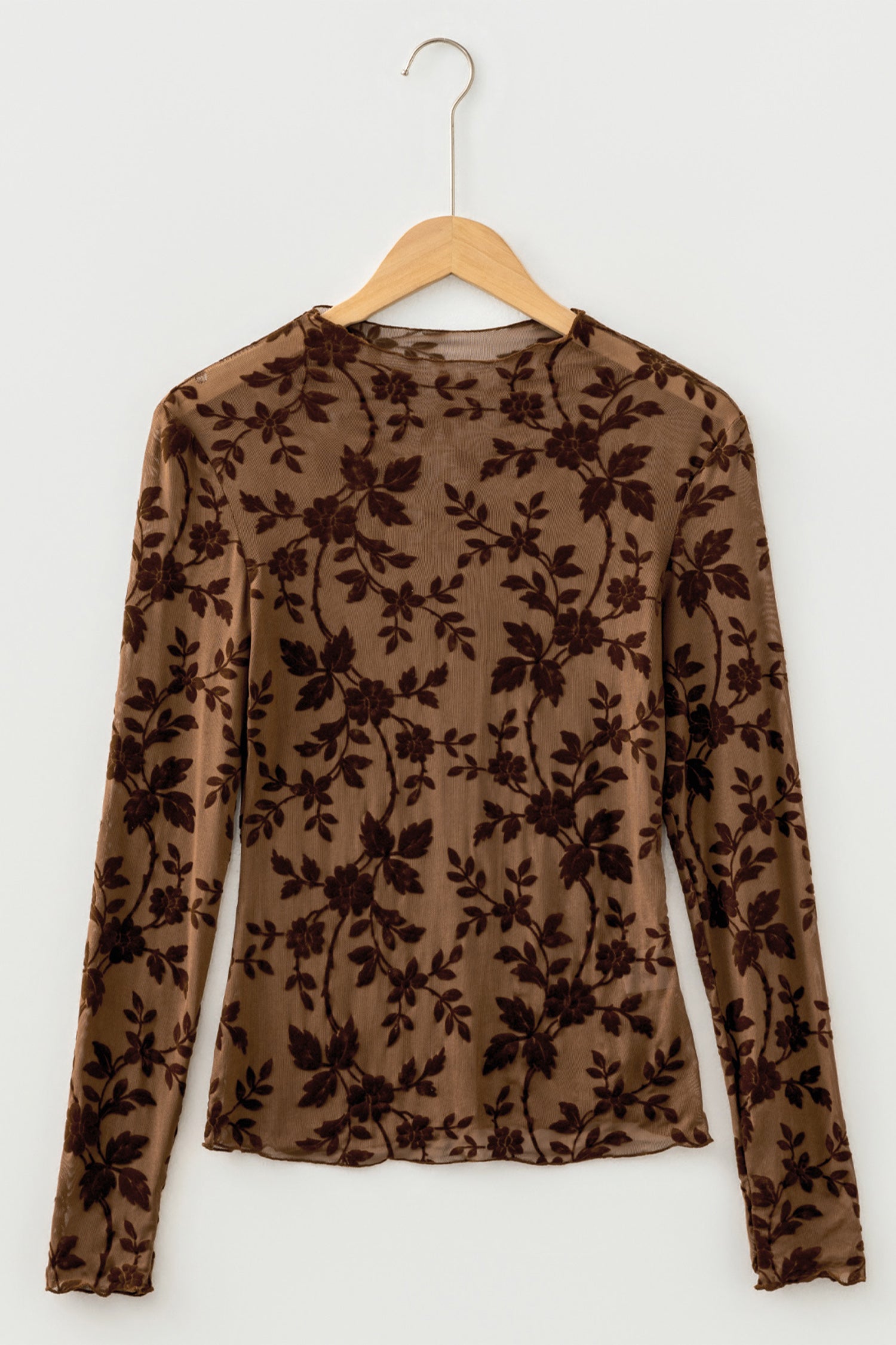 Women’s Floral Print Long Sleeve Mock Neck Top